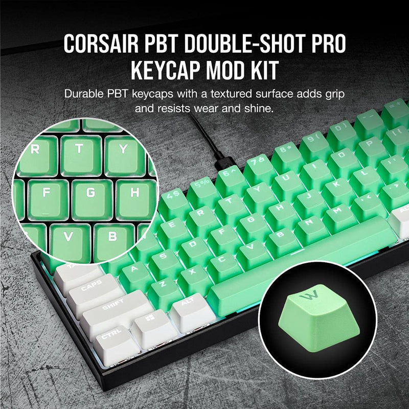 Corsair PBT DOUBLE-SHOT PRO Keycap Mod Kit - Mint Green CH-9911080-NA 