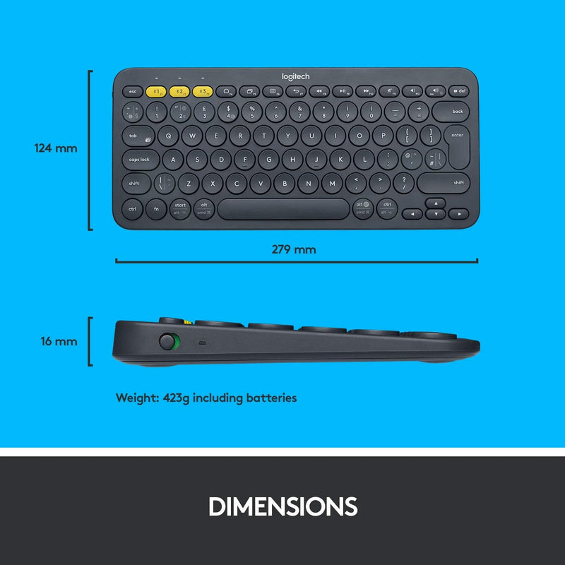 Logitech K380 Multi-tasking Bluetooth Keyboard (Chinese Version) - Graphite Graphite Gray 920-007592 Original Licensed