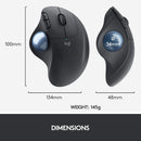 Logitech Ergo M575. Trackball Mouse 無線軌跡球滑鼠 - Graphite 石墨灰色 910-005873 原裝行貨