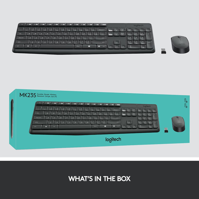 Logitech MK235 無線滑鼠鍵盤組 (中文版) - Black 黑色 920-007943 原裝行貨