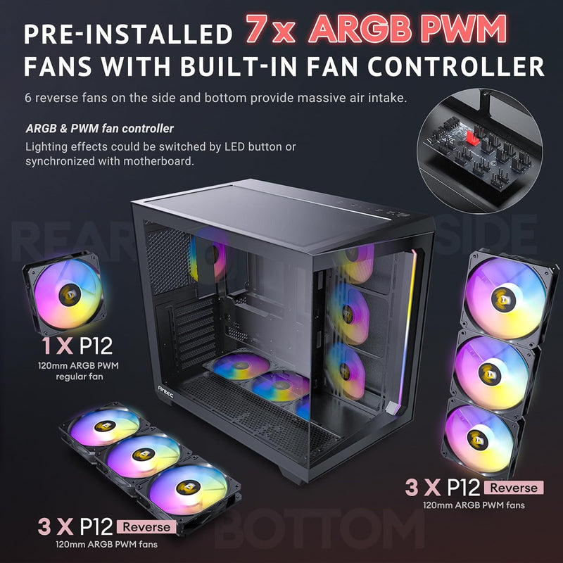 AMANSON PC behuizing - Mini Mid-Tower Computer Gaming behuizing gehard AMANSON PC behuizing - Mini Mid-Tower Computer Gaming behuizing gehard