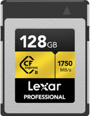 Lexar GOLD SERIES 128GB PROFESSIONAL CFexpress™ TYPE B CARD (up to 1750MB/s read, 1500MB/s write) LCXEXPR128G-RNENG