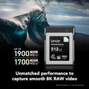 Lexar DIAMOND SERIES 512GB PROFESSIONAL CFexpress™ TYPE B CARD (up to 1900MB/s read, 1700MB/s write) LCXEXDM512G-RNENG