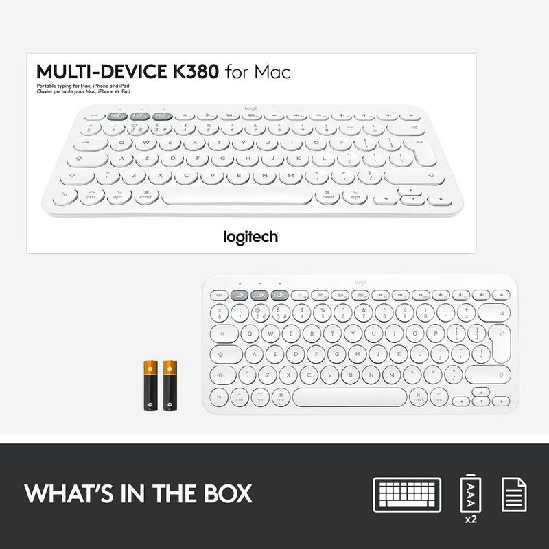 Logitech K380 多工藍牙鍵盤 (中文版) - Pearl White 珍珠白色 920-009170 原裝行貨