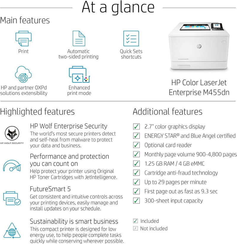 HP Color LaserJet Enterprise M455dn Printer -3PZ95A