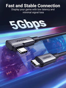 UGREEN Right Angle USB-C TO USB-C VR Link Cable 5m-BLACK(Quest 2/3 兼容)(UG-US551-90629)