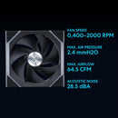 LIAN LI UNI FAN SL Wireless 120mm Case Fan - BLACK (12SL1W1B)