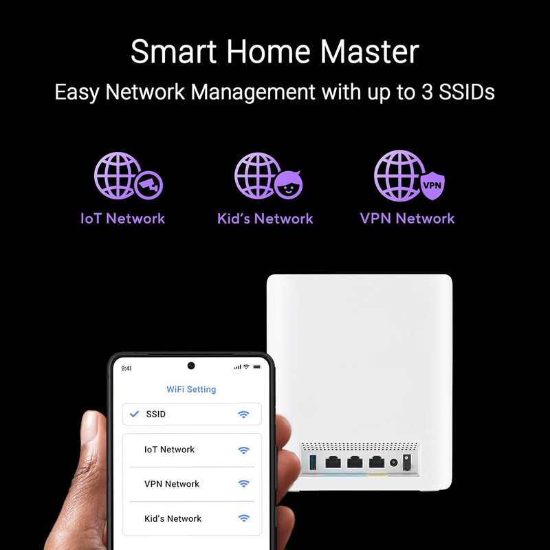 ASUS ZENWIFI BT10(2-PK)/WHITE 白色 BE18000 三頻 Mesh WiFi 7 System (兩件裝) NE-AZBET1V
