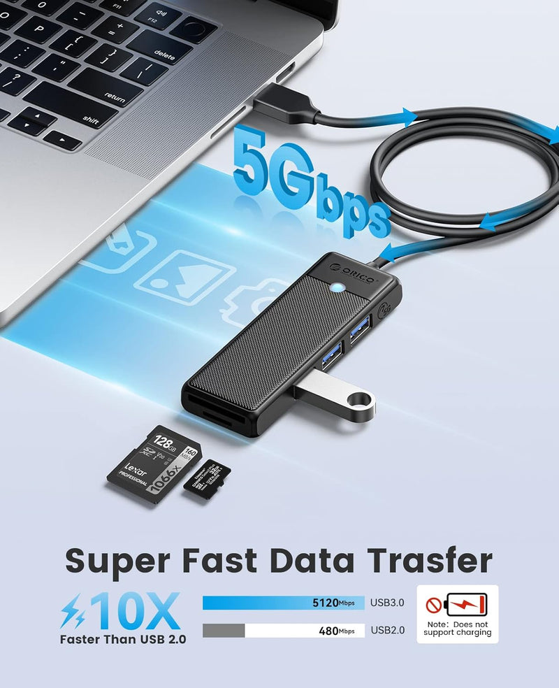 ORICO USB3.0 5-in-1 HUB with Card Reader PAPW3AT-U3