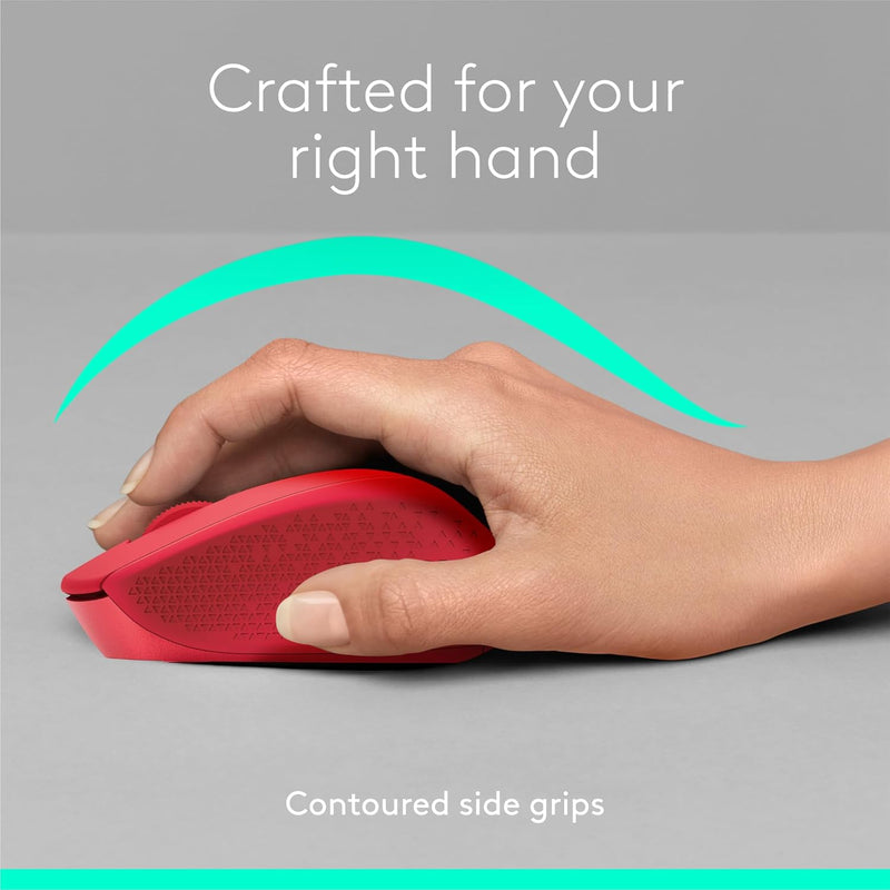 Logitech Silent Plus M331 Wireless Mouse 靜音無線滑鼠 - Red 紅色 910-004918 原裝行貨
