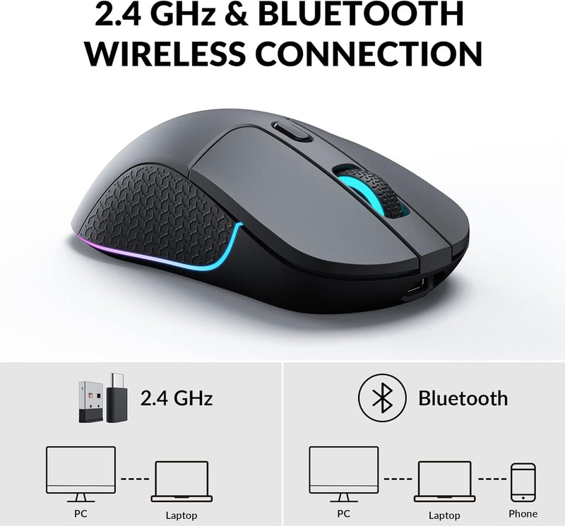 Keychron M3 Wireless Mouse (Black) Wireless Gaming Mouse KC-M3-A1 