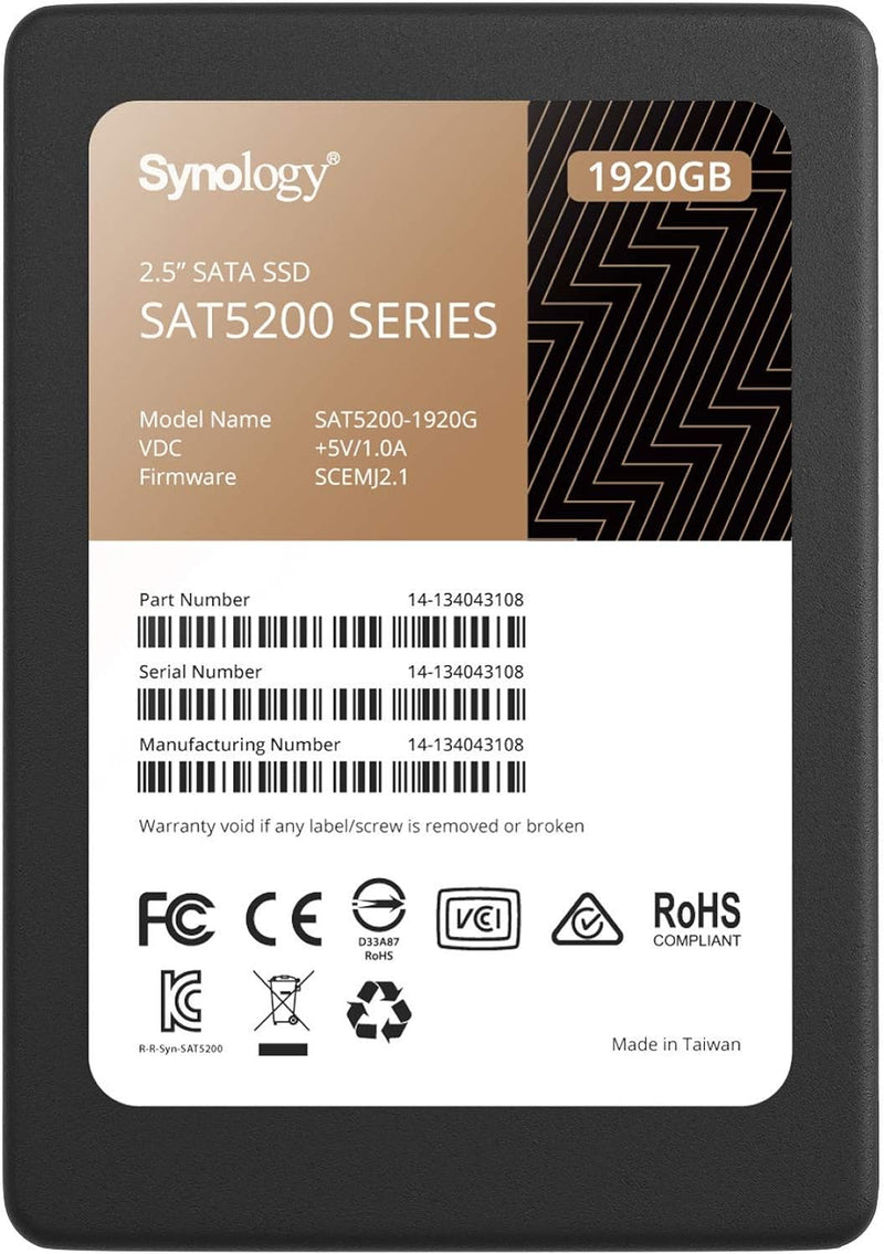 Synology 1.92TB SAT5200-1920G 2.5" SATA 6Gb/s SSD