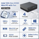 MINIX Z100-AERO Mini PC ( Alder Lake N100 / 16GB DDR4 / 512GB SSD / Windows 11 Pro)