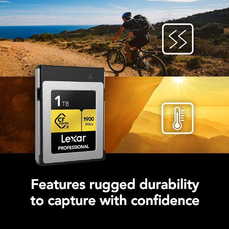 Lexar GOLD SERIES 1TB PROFESSIONAL CFexpress™ TYPE B CARD (up to 1900MB/s read, 1500MB/s write) LCXEXPR001T-RNENG