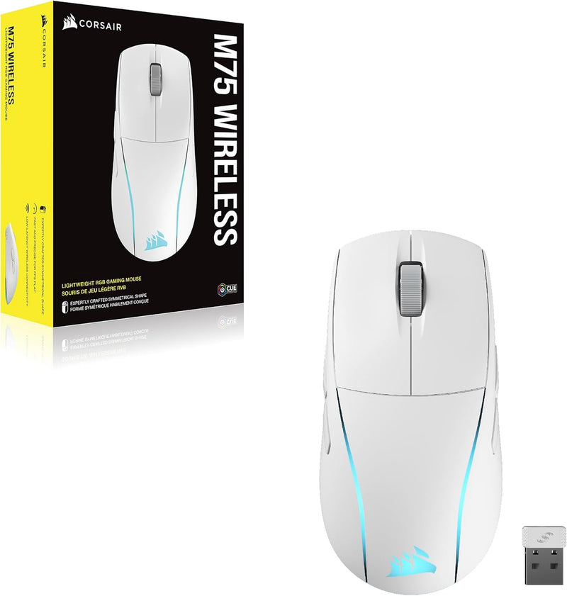 M75 Computer CORSAIR M75 WIRELESS Lightweight RGB 超輕量無線遊戲滑鼠 White CH-931D011-AP