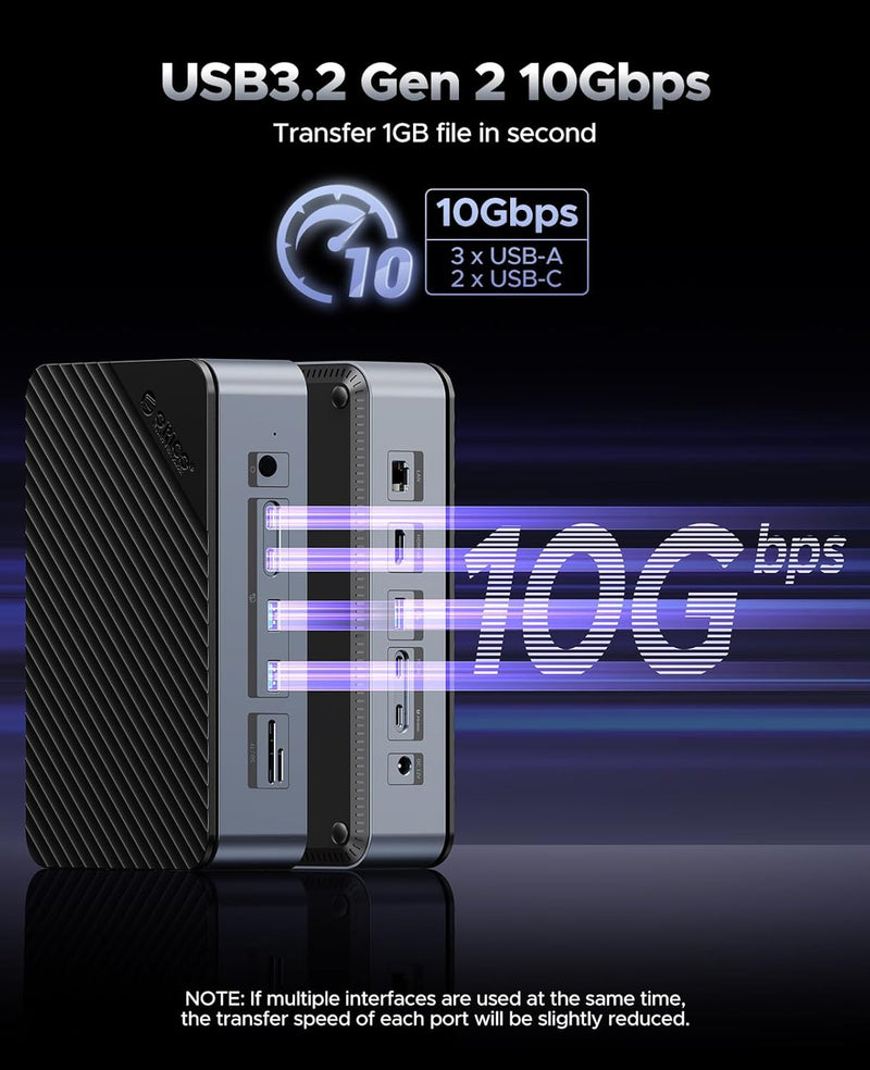 ORICO 10 in 1 Docking Station with M.2 &amp; 3.5" Hard Drive Enclosure D35M2 