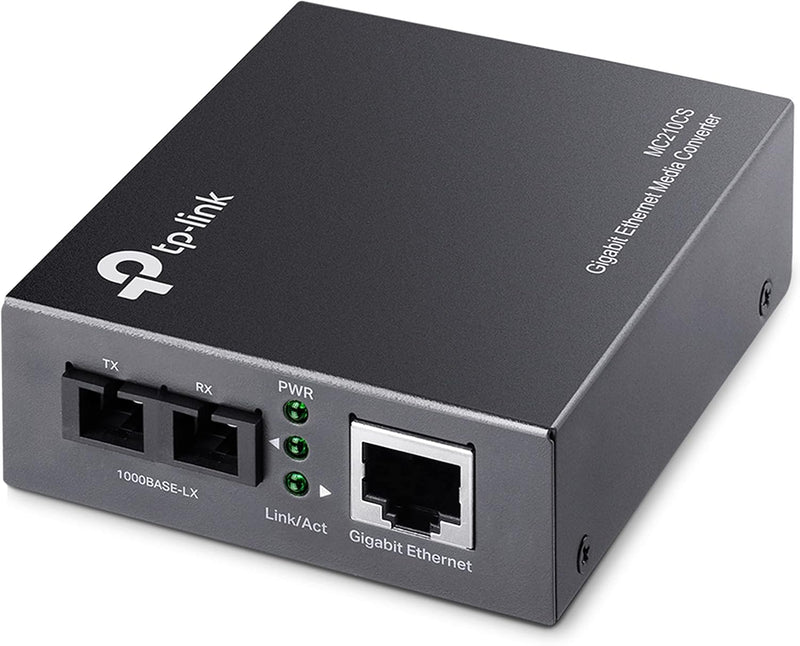 TP-Link MC210CS 10/100/1000 Mbps RJ45 to 1000 Mbps Single-Mode SC Fiber Converter (TP-NE-MC210CS)