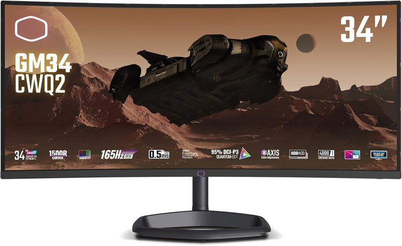 Cooler Master 34" GM34-CWQ2 180Hz 3440x1440 VA (21:9) Curved Gaming Monitor