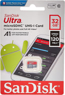 SanDisk 32GB Ultra microSD (CL10 UHS-I A1 Full HD 120MB/s) SDSQUA4-032G-GN6MN 772-4377