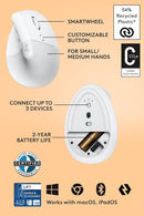 Logitech Lift 人體工學垂直無線滑鼠 - Graphite Lift 珍珠白 910-006480 原裝行貨