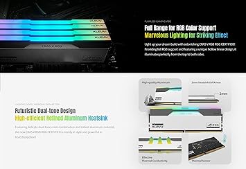 KLEVV CRAS V RGB ROG Certified DDR5 32GB (2x16GB) 7200MHz CL34 Memory SK Hynix Chip AMD EXPO & Intel XMP 3.0 CVR16X2-KD5AGUA80-72B340P