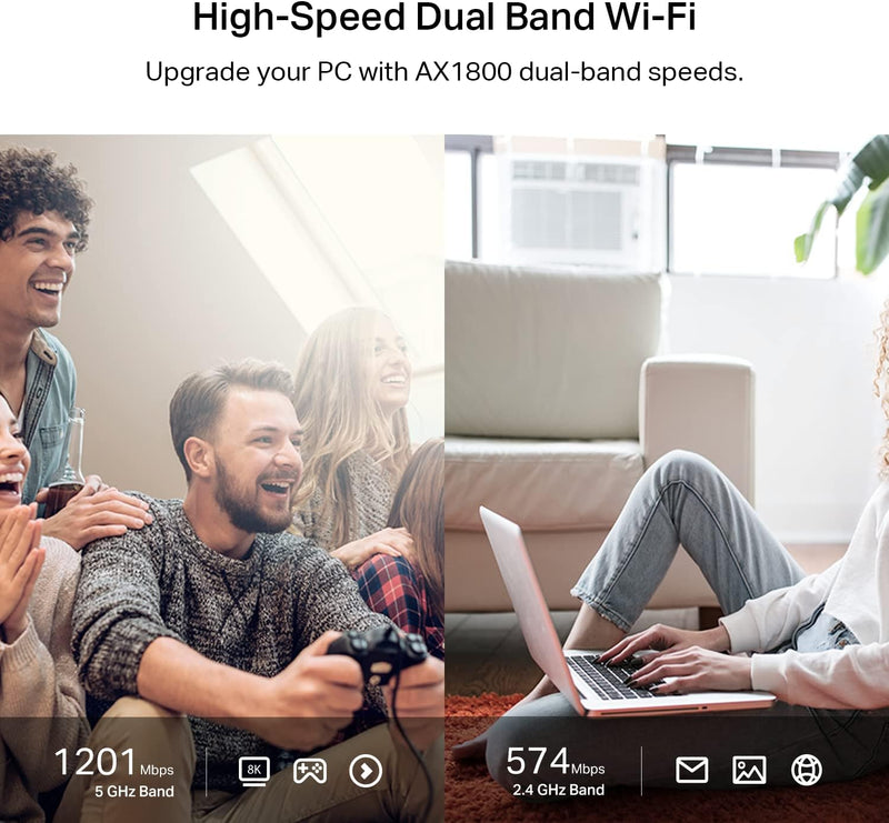 TP-Link Archer TX20U Plus AX1800 High Gain Wireless Dual Band USB WiFi Adapter with Beamforming Technology