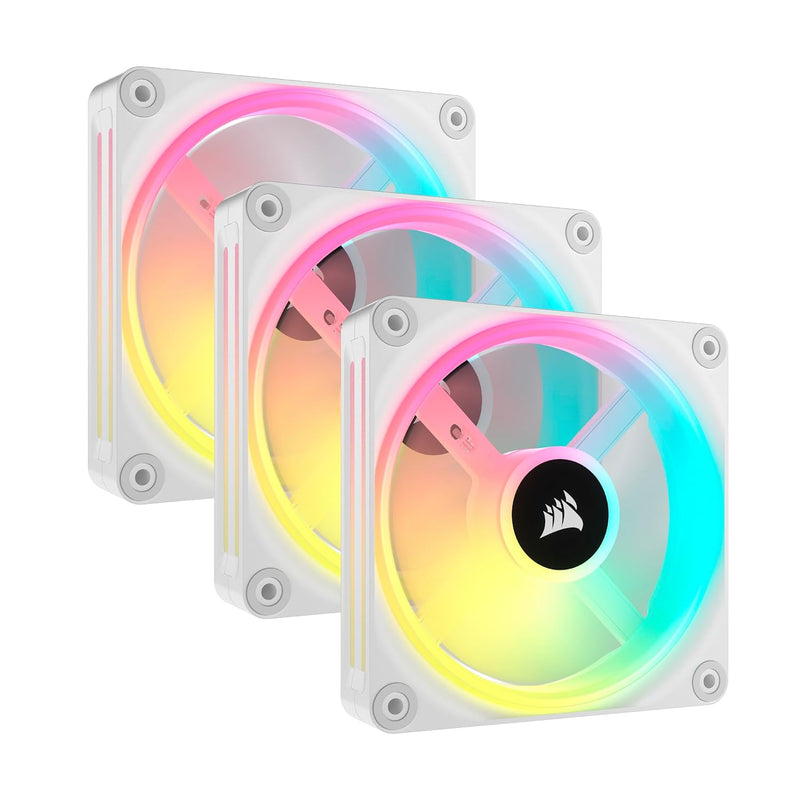 Corsair iCUE LINK QX120 RGB White 120mm PWM PC Case Fan Starter Kit with iCUE LINK System Hub (3-pack) CO-9051006-WW 