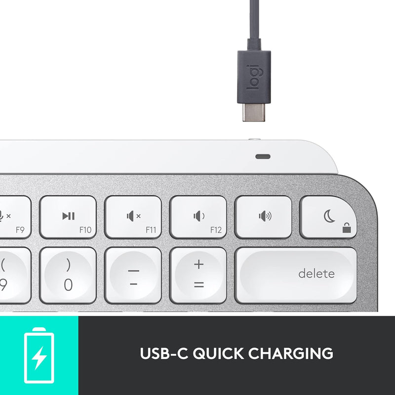 Logitech MX KEYS Mini For Mac Wireless Keyboard 智能無線鍵盤 (English Version) - Pearl White 珍珠白色 920-010528 原裝行貨