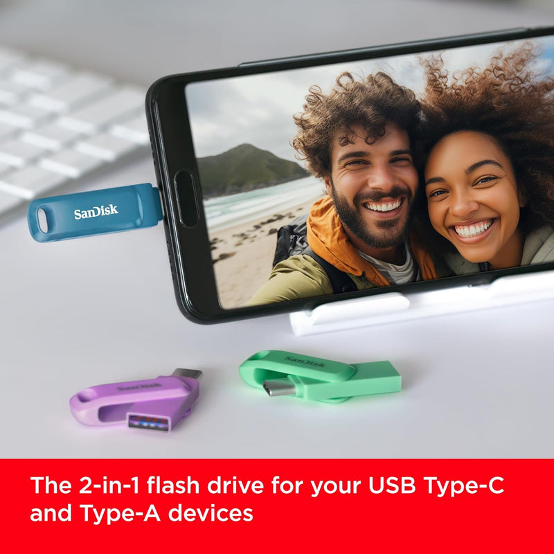 SanDisk 256GB Ultra Dual Drive Go USB 草本綠 Type-C (Type-C and Type-A) 400MB/s 雙用隨身碟 SDDDC3-256G-G46AG 772-4610