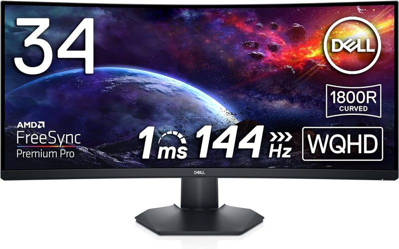 DELL 34" S3422DWG 144Hz 3440x1440 VA (21:9) curved gaming monitor 