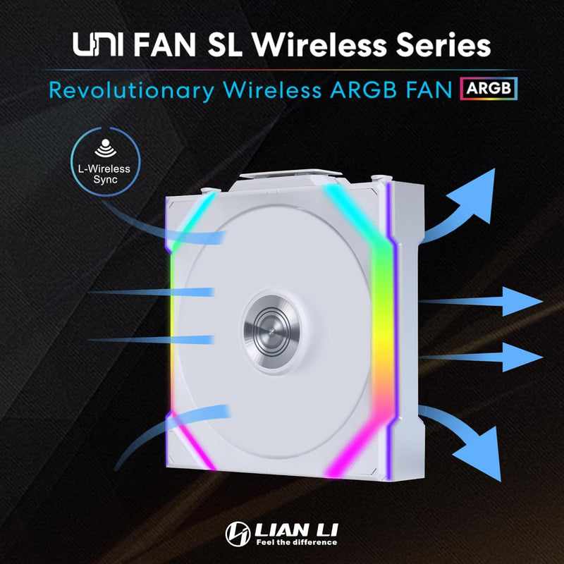LIAN LI UNI FAN SL Wireless 120mm Case Fan - WHITE (12SL1W1W)