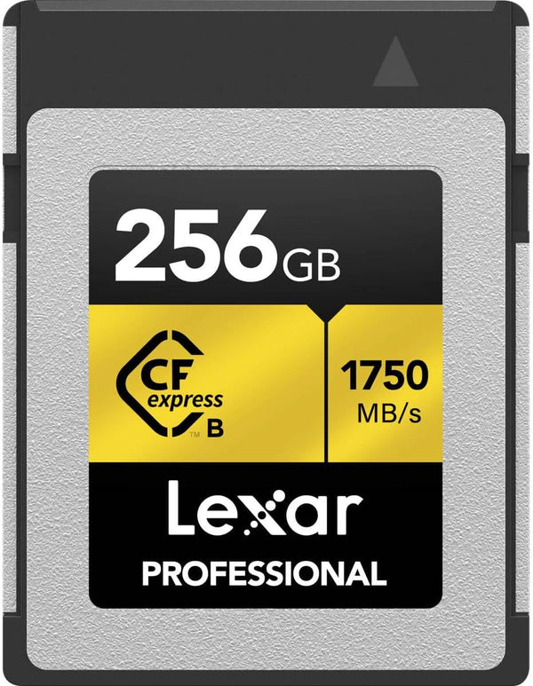 Lexar® GOLD SERIES 256GB PROFESSIONAL CFexpress™ TYPE B CARD (up to 1750MB/s read, 1500MB/s write) LCXEXPR256G-RNENG 