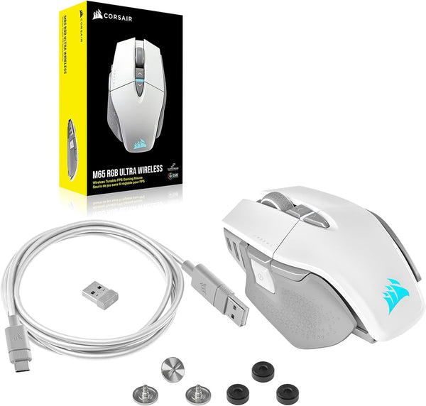 [New Year Offer] Corsair M65 RGB ULTRA Wireless Tunable FPS Gaming Mouse White CH-9319511-AP2