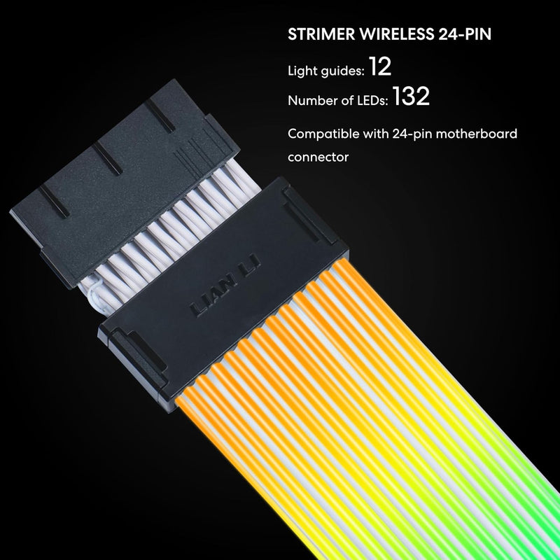 LIAN LI Strimer Wireless 24P (Controller Included) ARGB PSU Extension Cable (PW24-1W-T BLACK)