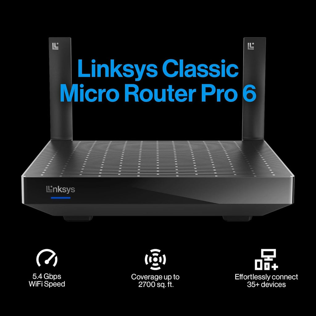 Linksys Classic Micro Router Pro 6 Dual Band AX5400 Mesh WiFi 6 Router