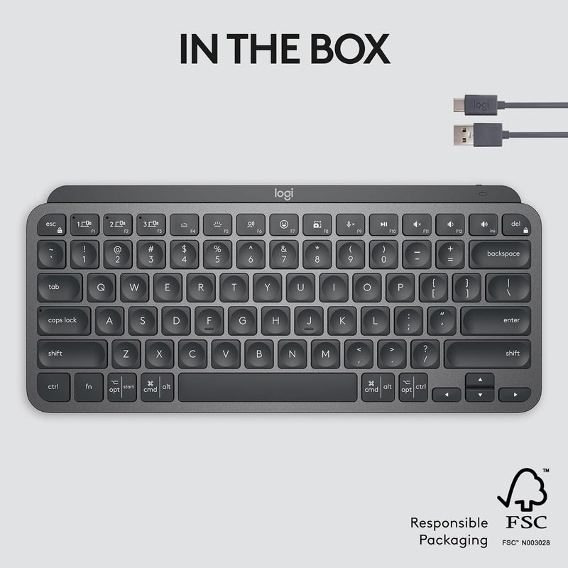 Logitech MX KEYS Mini 智能無線鍵盤 (English Version) - Graphite 石墨灰色 920-010505 原裝行貨