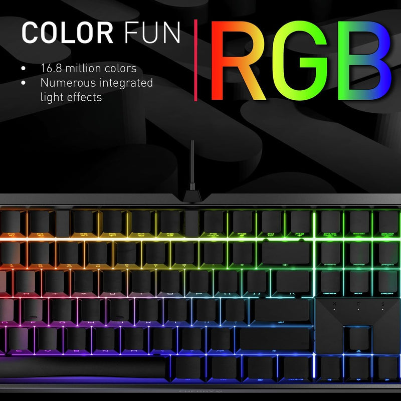 CHERRY MX 3.0S RGB 黑色 有線機械式鍵盤 (青軸) G80-3874 *送CHERRY AC3.3 手托