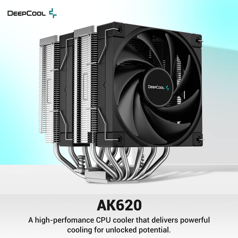 DeepCool AG620 BK ARGB CPU Cooler, 2 x 120mm Fans, 6 Copper Radiators Black 黑色 (AIRDC-AG620-BK-ARGB)