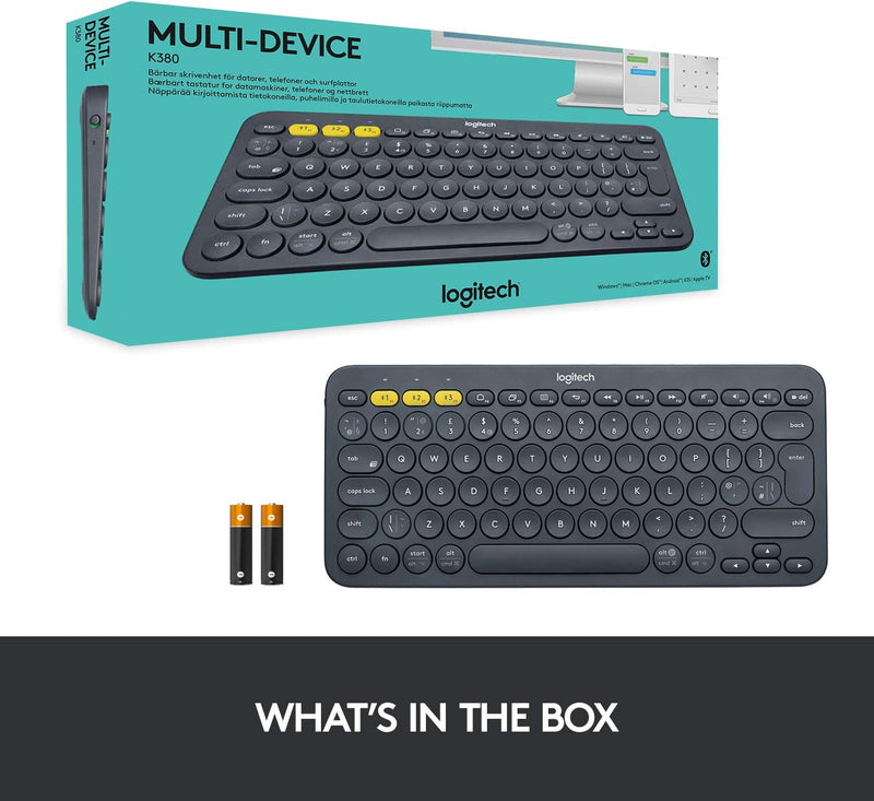 Logitech K380 Multi-tasking Bluetooth Keyboard (Chinese Version) - Graphite Graphite Gray 920-007592 Original Licensed