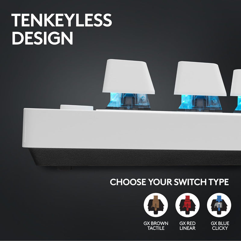 Logitech G PRO X TKL Lightspeed 無線機械電競鍵盤 (觸感茶軸) - White 白色 920-012149 原裝行貨