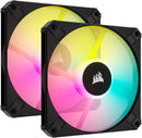 Corsair iCUE AF120 RGB SLIM 120mm PWM Fluid Dynamic Bearing Dual Fan Kit - Black 黑色 (Twin Pack 兩件裝) CO-9050163-WW