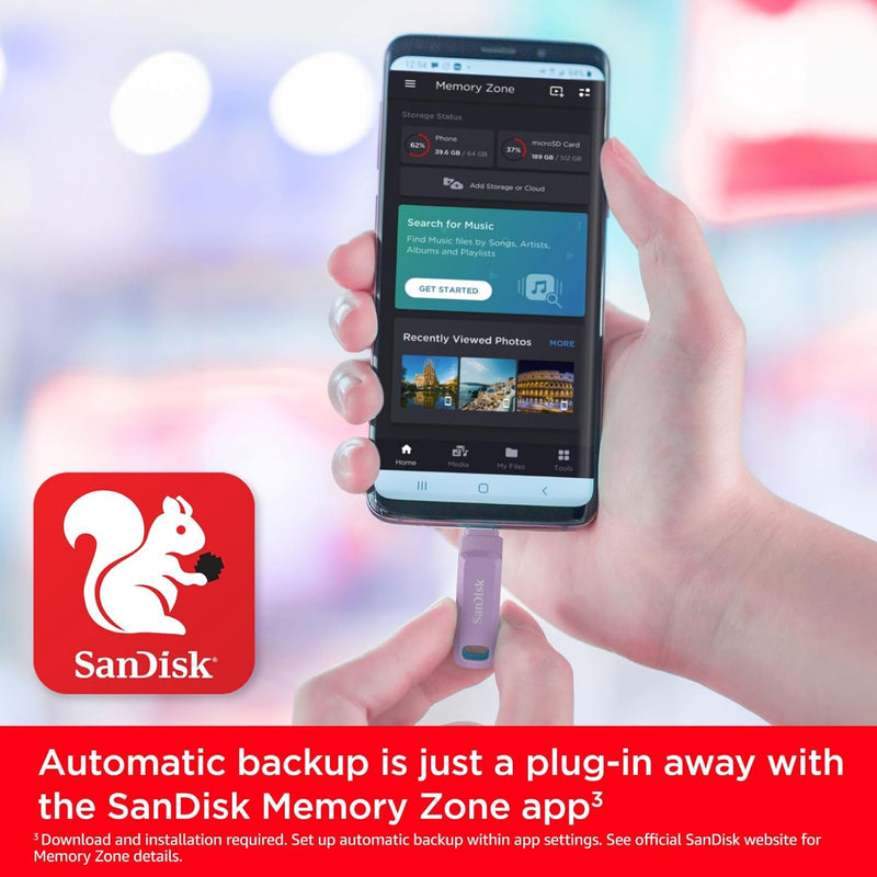 SanDisk Phone Drive 128GB 薰衣草紫 (Type-C+A)雙用隨身碟 USB 3.2 GEN1 100MB SDDDC6-128G-G46PO 772-4682