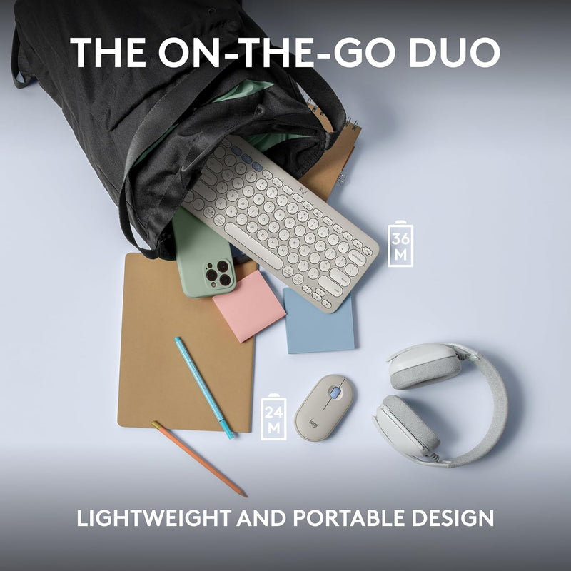 Logitech Pebble 2 Combo 無線纖薄鍵鼠套裝 (English Version) - Misty 迷霧灰色 920-012191 原裝行貨