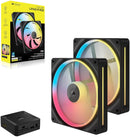 Corsair iCUE LINK LX140-R RGB Starter Kit Black 140mm PWM Reverse 反葉 PC Case Fan Dual Pack (2件裝) (CO-9051052-WW)