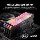 CORSAIR 32GB Kit (2x16GB) VENGEANCE RGB PRO CMW32GX4M2E3200C16 DDR4 3200MHz Memory