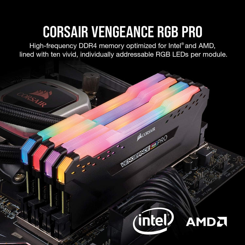 【精選優惠】CORSAIR 32GB Kit (2x16GB) VENGEANCE RGB PRO CMW32GX4M2E3200C16 DDR4 3200MHz Memory