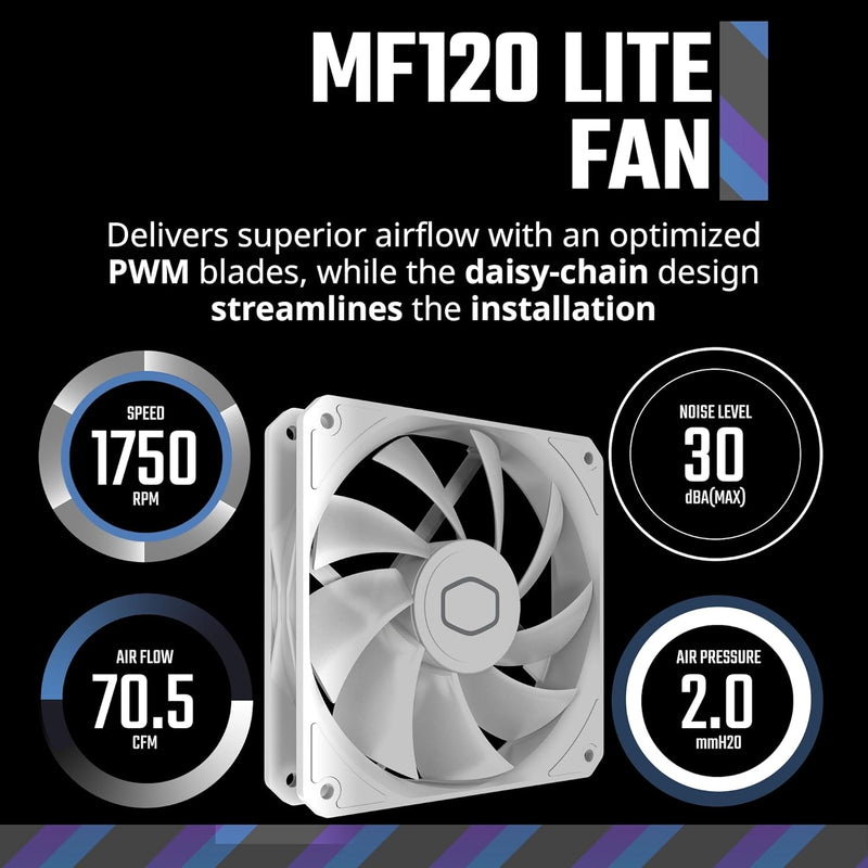 Cooler Master MASTERLIQUID ML240L CORE II ARGB WHITE 白色 240mm Liquid CPU Cooler MLW-D24M-A18PA-RW