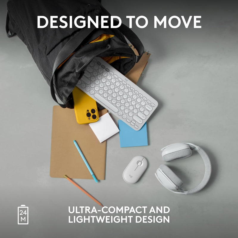 Logitech Pebble Mouse 2 M350s Slim Bluetooth Wireless Mouse 纖薄靜音無線藍牙滑鼠 - Pearl White 珍珠白色 910-006986 原裝行貨