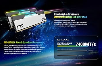KLEVV CRAS V RGB ROG Certified DDR5 32GB (2x16GB) 7200MHz CL34 Memory SK Hynix Chip AMD EXPO & Intel XMP 3.0 CVR16X2-KD5AGUA80-72B340P