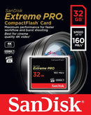 SanDisk 32GB Extreme Pro Compact Flash (VPG-65 UDMA7 4K 160MB/s) SDCFXPS-032G-G46 772-3249